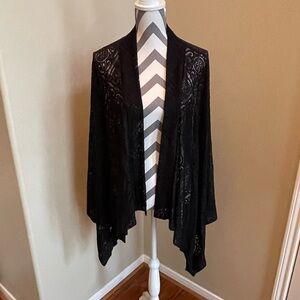 L&B Black Lace Cardigan - Size: Large